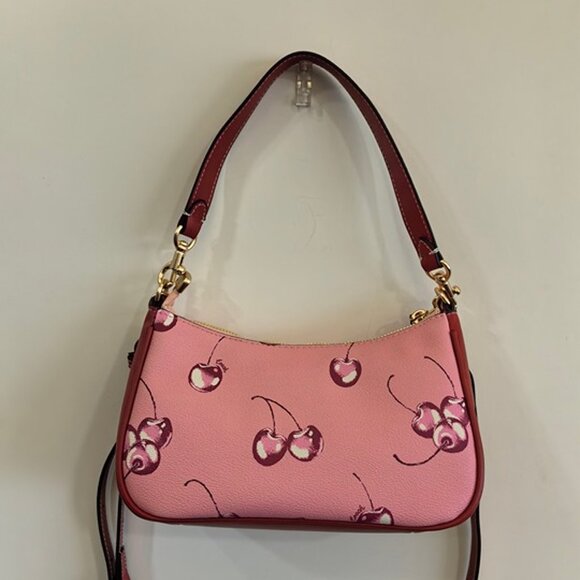 Coach Pink Cherry Print Shoulder Bag Fashion❤️🎉🎉🎉🎉 - Picture 2 of 7